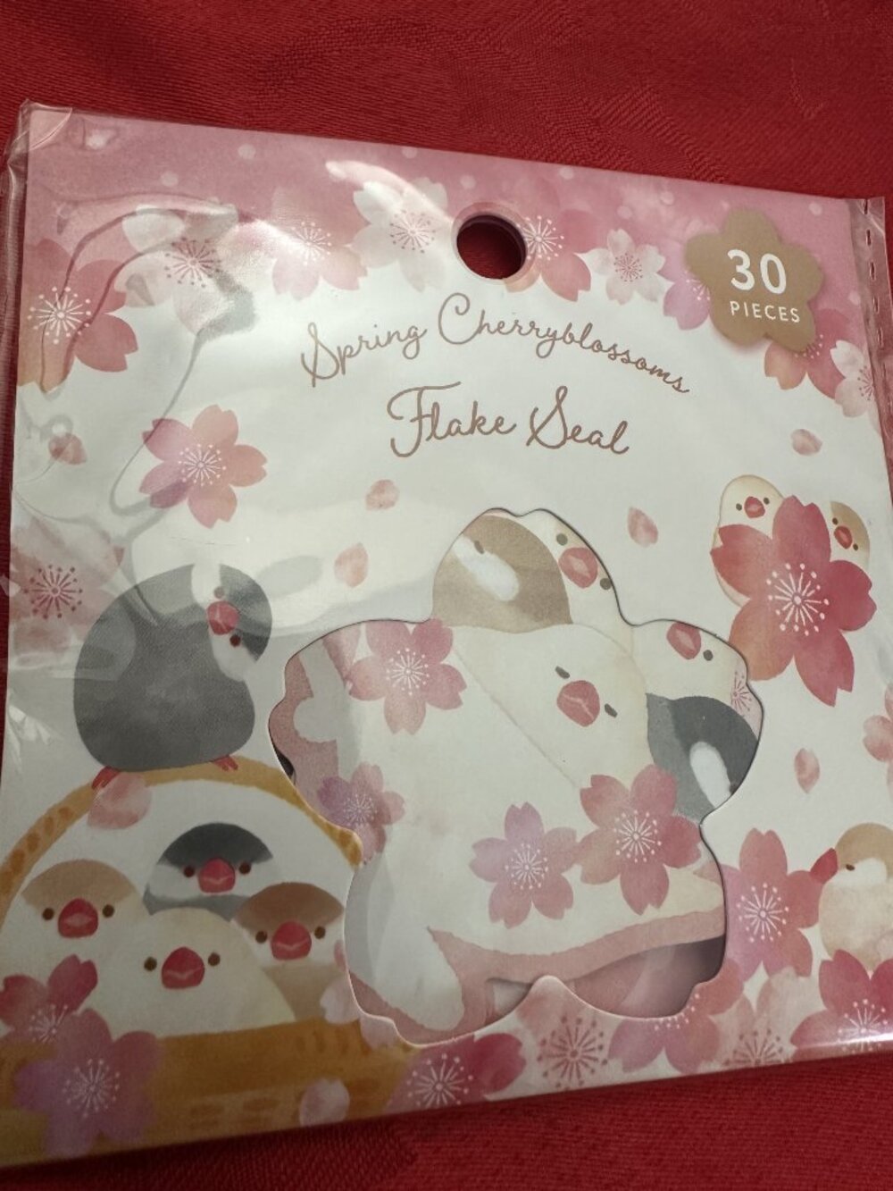 3 For $27 - Synapse Japan "Spring Cherry Blossoms & Java Sparrows" Flake Sticker - Picture 3 of 6